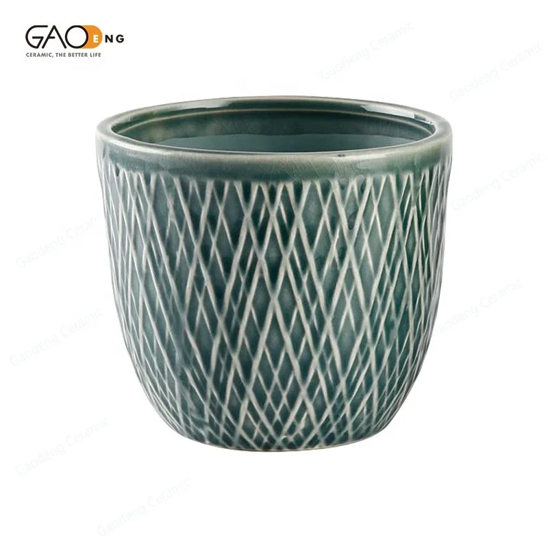 Hot Sale Stoneware Plant Vase, Accept Customized Porcelain Flower Pot, Ceramic Pots For Plants
