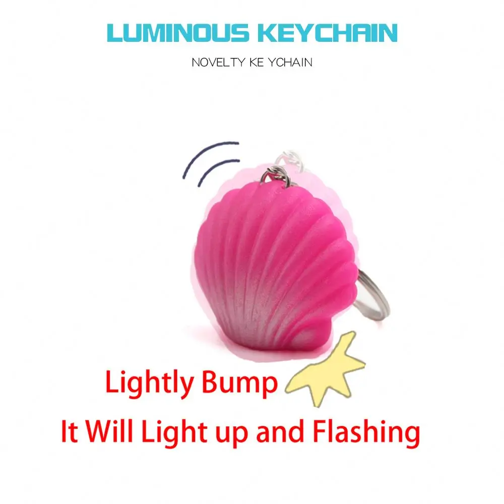 Mini Silicone Keychain Light Up Toys Conch Custom Keychain With Led Flashing