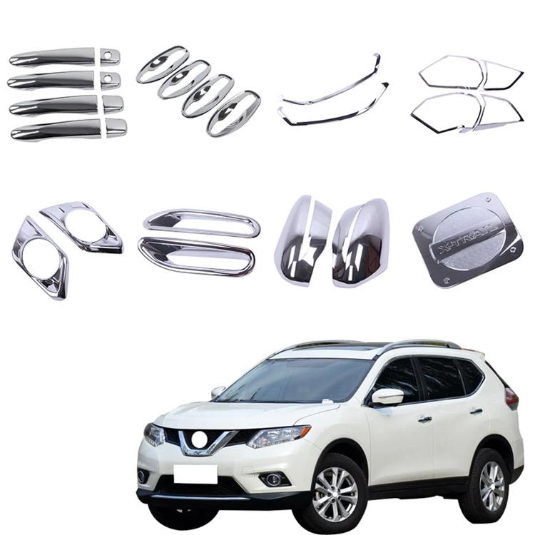 ABS Chrome Exterior Car Accessories Body Kits Handle Lamp Cover For Nissan X-trail 2014+
