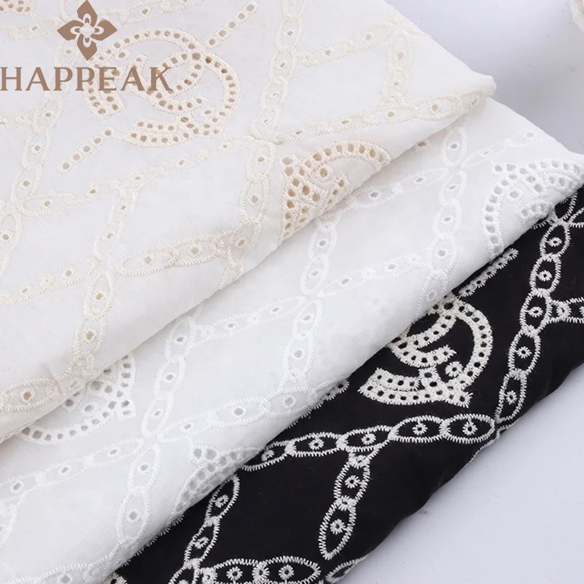 Горячая Распродажа вышитая хлопчатобумажная ткань с ушками дышащая из чистого хлопка вышивкой для изготовления