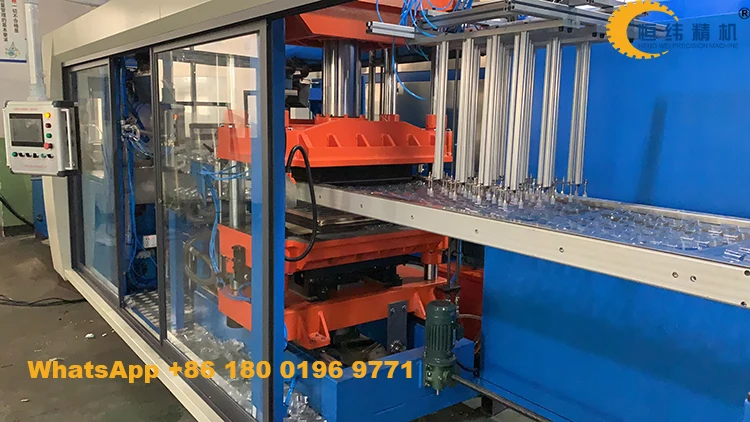 HW-7185 Full automatic vacuum forming machine with online cutting factory