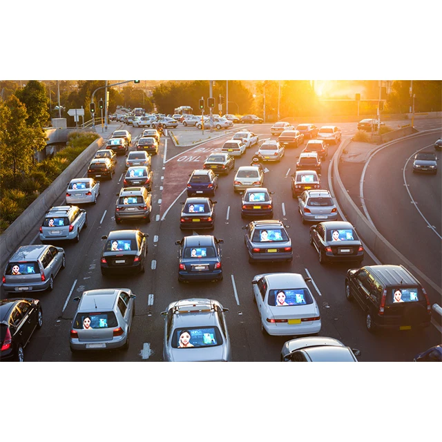 Полноцветный рекламный экран для такси 4G управление Wi-Fi p2.7 светодиодный прозрачный