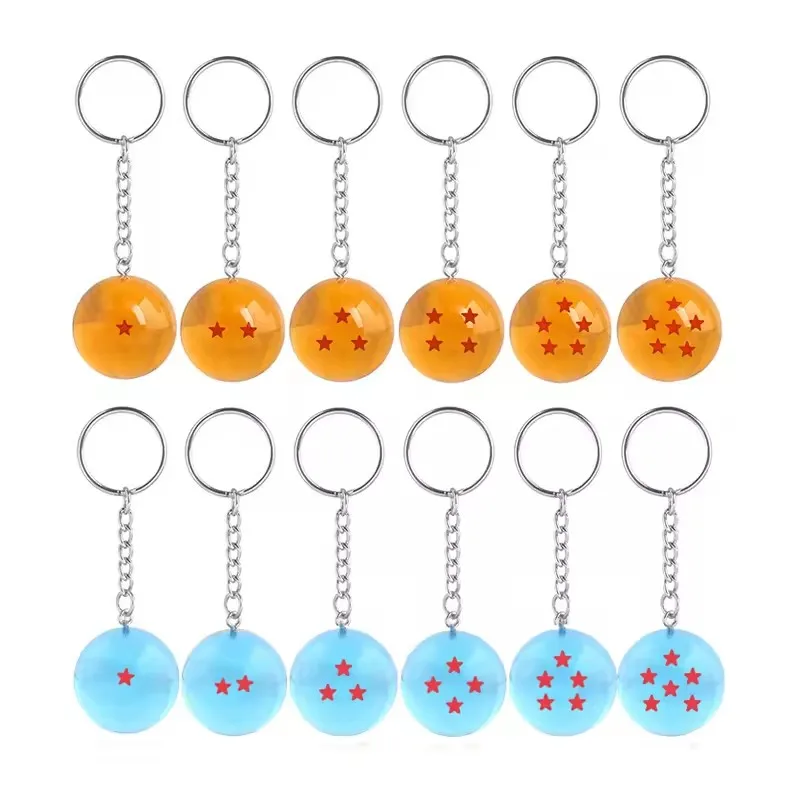Aolan коллекция мультяшных фанатов Круглый Хрустальный дракон шарики брелок стекло аниме Гоку кулон звезда брелки