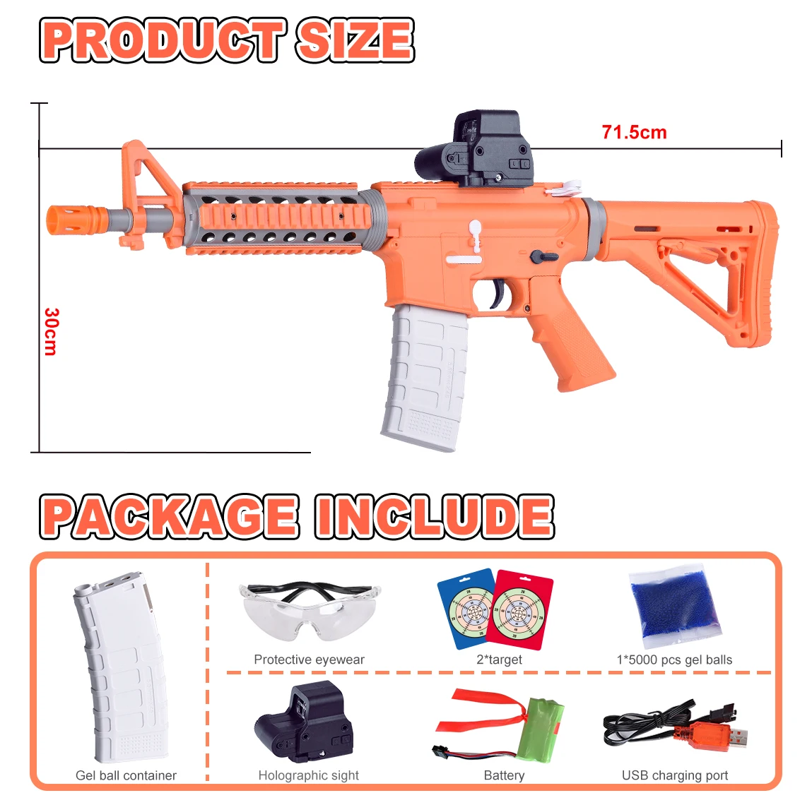 Лидер продаж Amazon M416 Электрический гелевый шар бластер игрушечный пистолет для детей для активного отдыха стрельба игра игрушка подарок