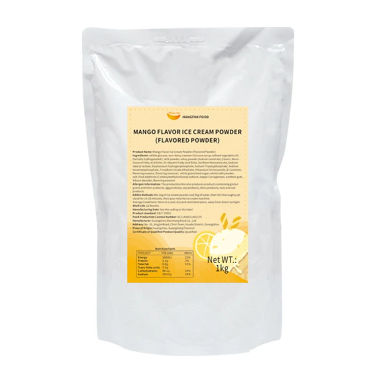 
Hangfan Best Selling Mango Ice Cream Powder Hard Ice Cream Powder Mix 