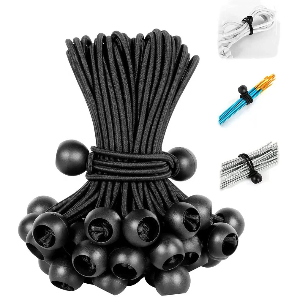 6 inch 50 PCS Heavy Duty Bungee Cord Balls Canopy Tarp Tie Down Bungee Balls for Camping