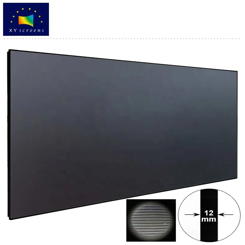 XY 80-120 дюймовый тонкий проекционный экран с фиксированной рамкой и потолочным светильником отклонение CLR ткань PET Crystal для лазерного