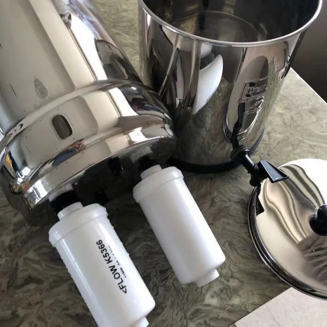 New 304 Stainless Steel Table Top Gravity Water Supply Filtration System Manual Household Water Filter for Outdoor Use