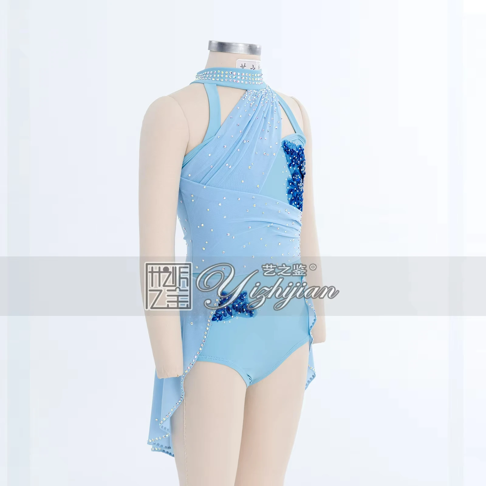YIZHIJIAN Womens Shiny Rhinestones Backless Sleeveless modern dance Dresses Lyrical Dance Performance Costume