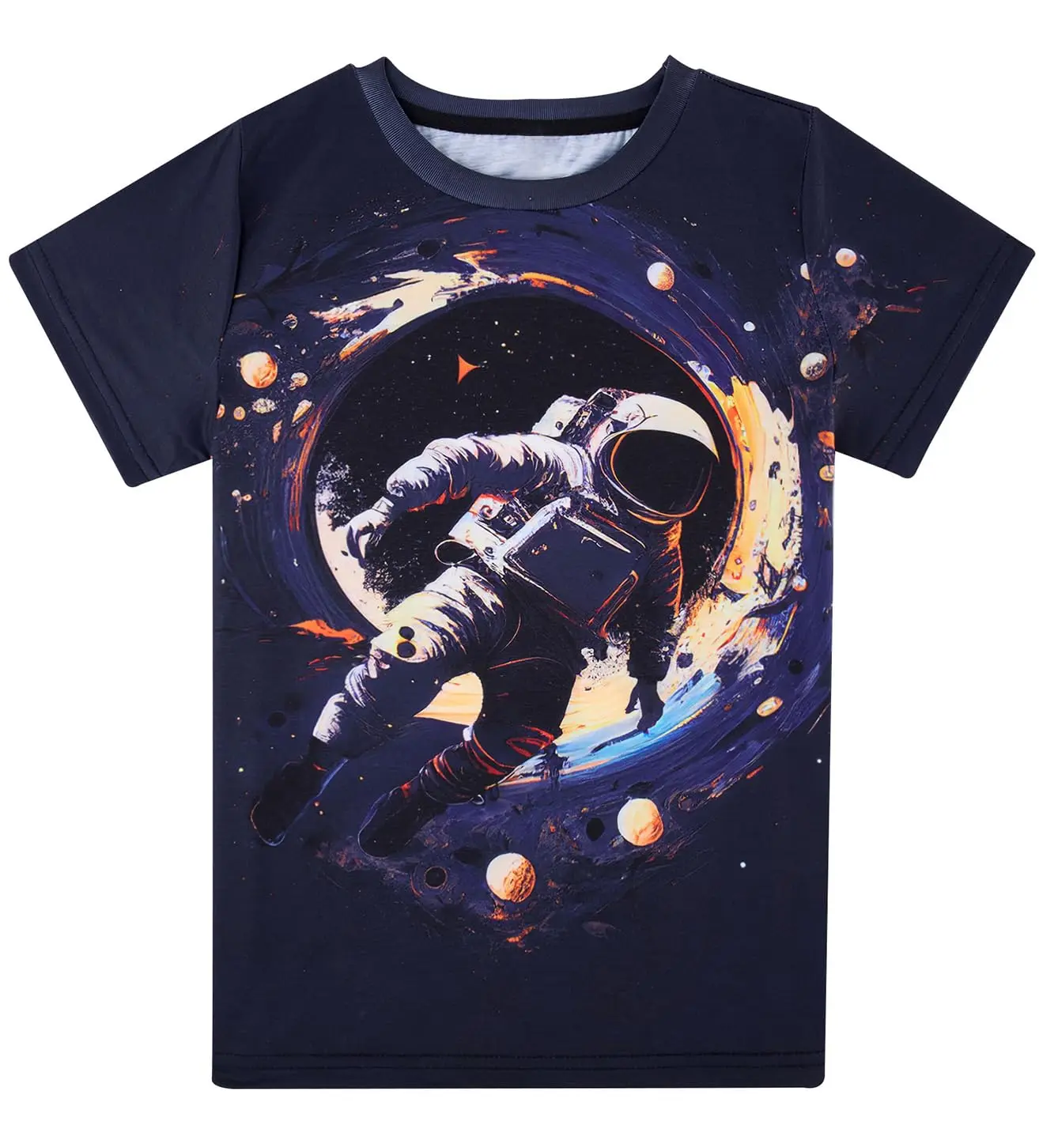 Cute T-Shirts For Boys And Girls Kids Astronaut Elements Custom Designed Casual T-Shirt Wholesale Short-Sleeved Summer T-Shirts