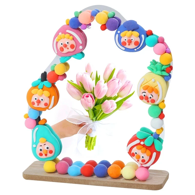 Air Dry Clay  DIY Clay Mirror Transformation Handmade Ultra-light Clay Make Your Own Mirror Set