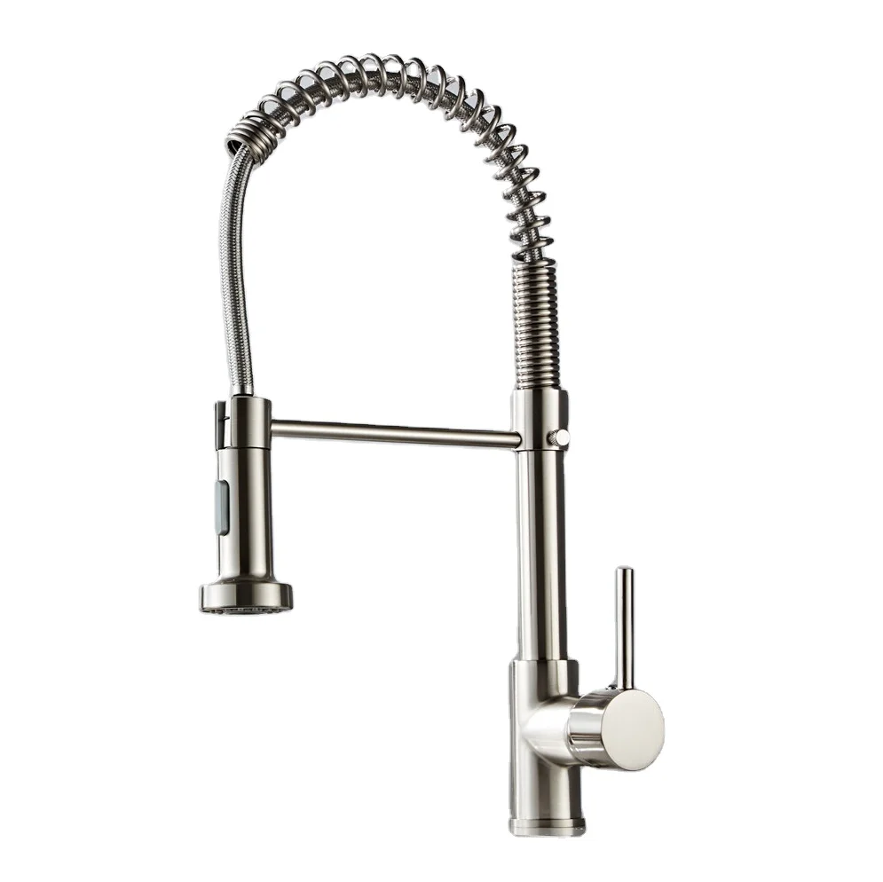 common spring faucet  Metal material kitchen spring faucet single handle spring pull down kitchen faucets