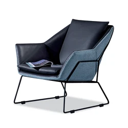 2021 new design fabric metal armchair leather back leisure chair for living room