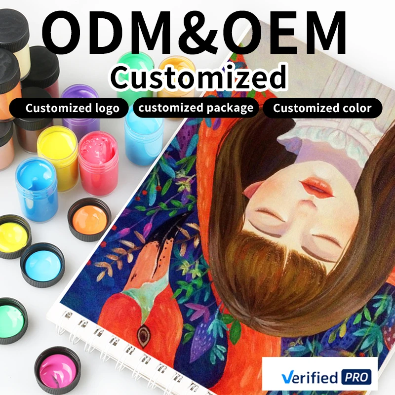 High Quality 25ml Plastic Bottle Acrylic Leather Paint for Canvas 24 Colors Acrylic Paint Kit With Free Nylon Hair Paintbrushes
