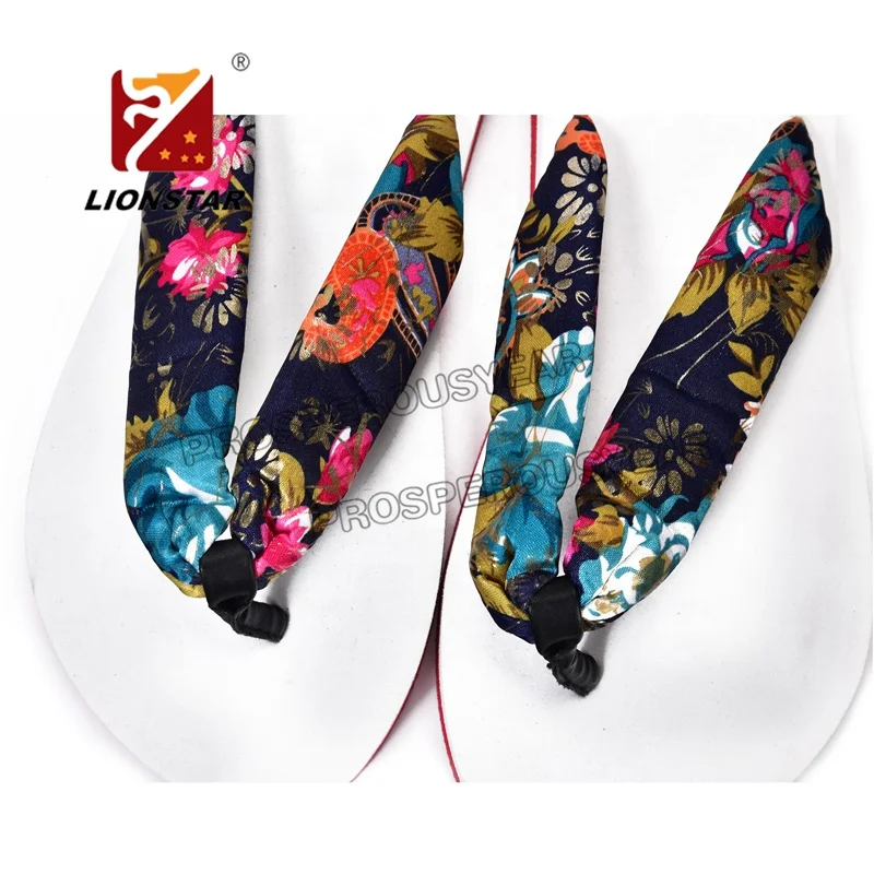 popular lady  summer floral fabric   flip flop