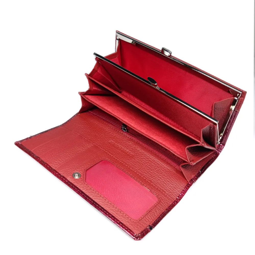HR148 New Genuine Leather Wallet for Women Coin Wallet Female Retro Luxury Handbag Ladies Evening Party Classic Handheld Purse