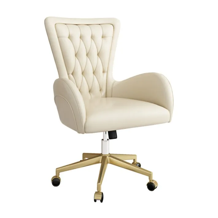 Light Luxury Desk Chair Leather Lift And Rotate High Back Armchair Modern Office Computer Chair For Home Office