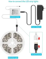 LED Strip Lights 5m 10m 15m Smart Light Strips with 44-Key Remote 5050LEDs  Color Changing Led Strip Light