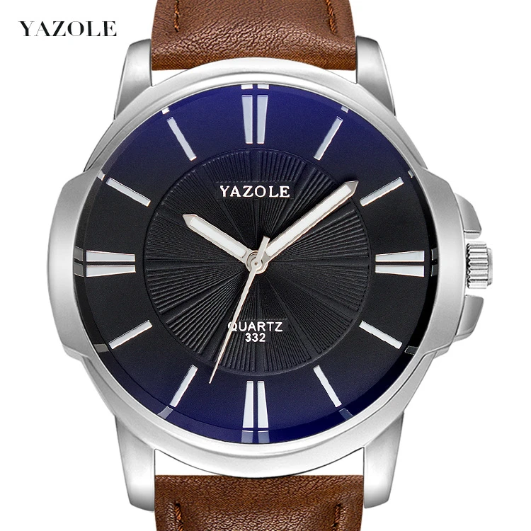 YAZOLE leather watch 332 Hodinky Relogio Masculino Fashion Quartz Watch cheap Business Mens Wrist YAZOLE men watch