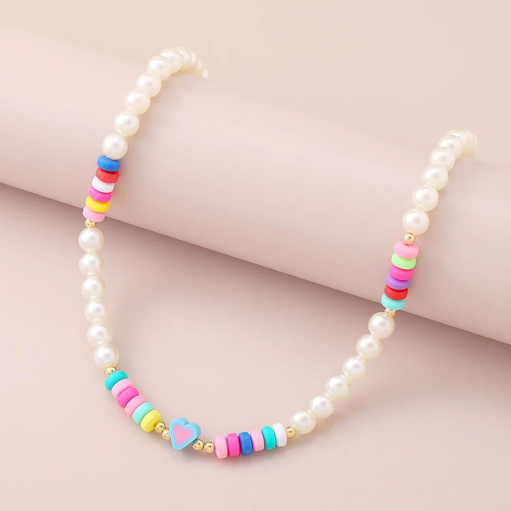 Bohemian Ethnic Necklace Pearl Beaded Colorful Necklace Leisure Vacation Jewelry Recommended