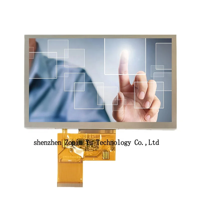 1000 cd/m High Brightness Sunlight Readable 800(RGB)*480 LCD 5 Inch Touch Screen Custom LCD Panel TFT Display 5 Inch LCD
