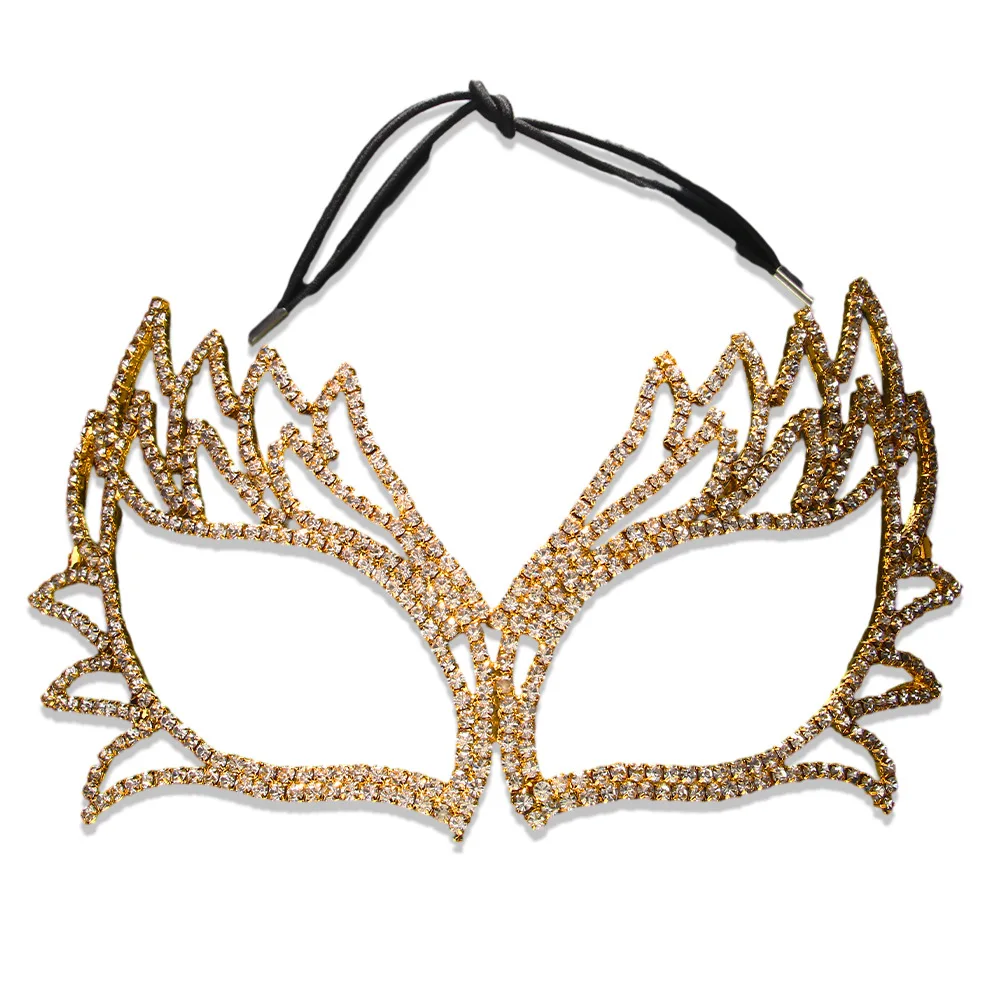 23/5000 Fashion rhinestone mask Mystery masquerade party face flash fashion accessory mask crystal rhinestone party masks