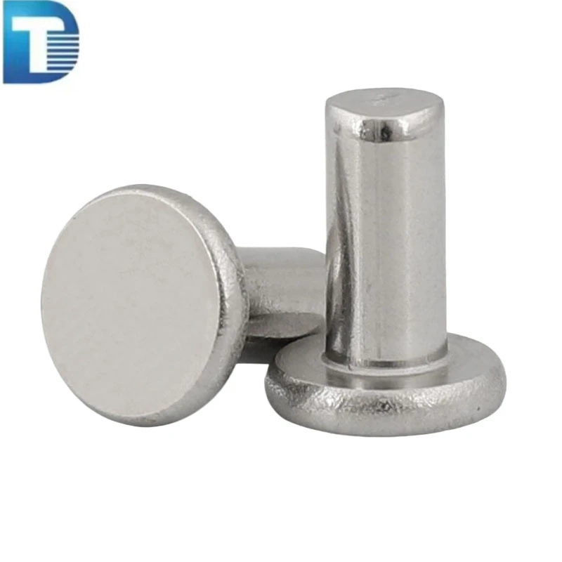 China manufacturer Custom Solid aluminum rivet 1/4 x 1/2 solid steel rivets 8mm M10 Stainless Steel flat round head solid rivet