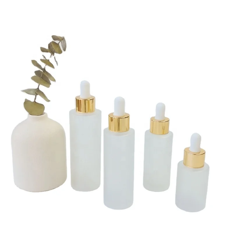 1oz 30 ml frosted clear glass dropper bottle essential oil serum bottle with pipette