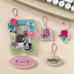 Wholesale customized printing kpop mini acrylic 2022 new design stand display photocard holder with keychain