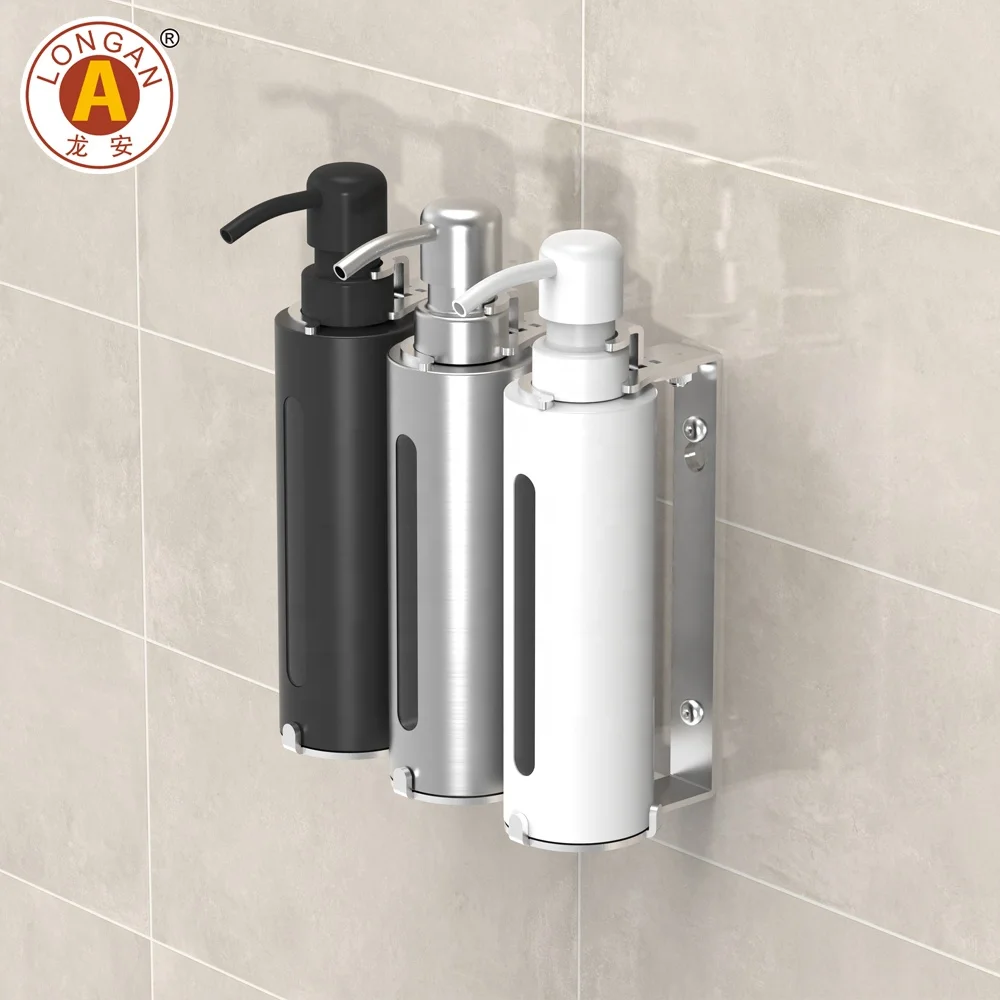 Wall Mounted Grated Soap Bar Dispenser Holder Pump Bottle Detergent Dispenser Holders Minimalist Style for Hotel Bathroom