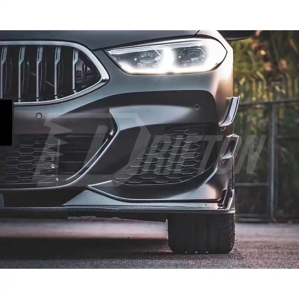 TAKD Style Dry Carbon Fiber Front Bumper Canards For BMW 8 Series G14 G15 G16