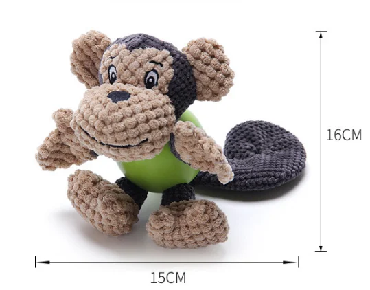 Sound Production Pet Plush Toy Cat Teeth Cleaning Cartoon Dog Training Toy Eco-friendly Rubber Entertaining Toy