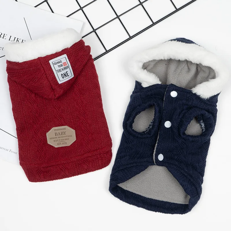 Amazon hot sell Pet clothing autumn/winter dog clothes cat clothes wool pet hoodie