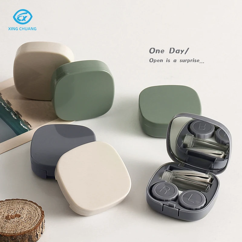 Factory wholesale contact lens packaging support custom glasses case set eyeglass accessories contact lens case