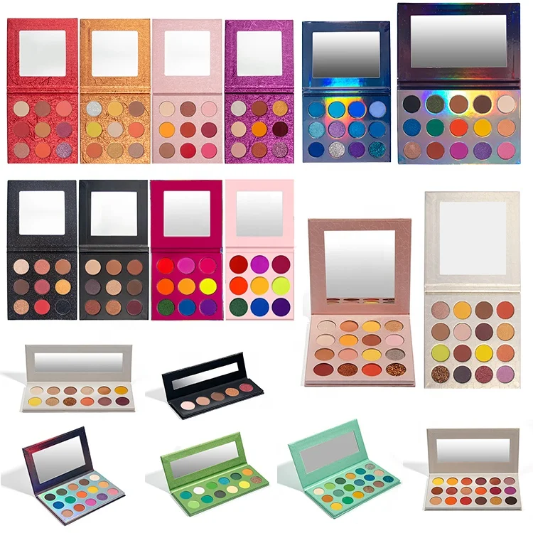 No Logo Luxury Acrylic Pressed Glitter Eyeshadow Palette DIY Cute Glitter Makeup Palette Private Label