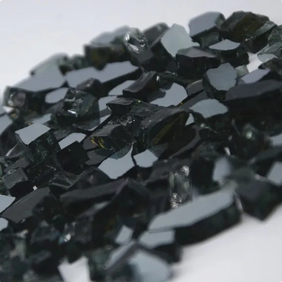 1/2' black broken glass fire pit tempered glass
