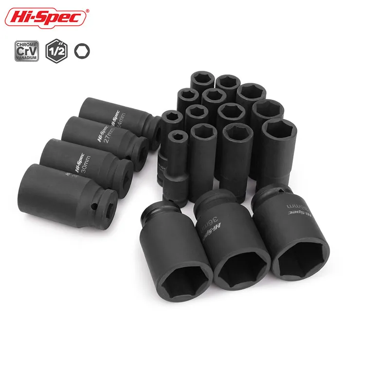 Промышленный Профессиональный Автомобильный Ручной инструмент, набор тяжелых черных больших ударных гнезд 1/2