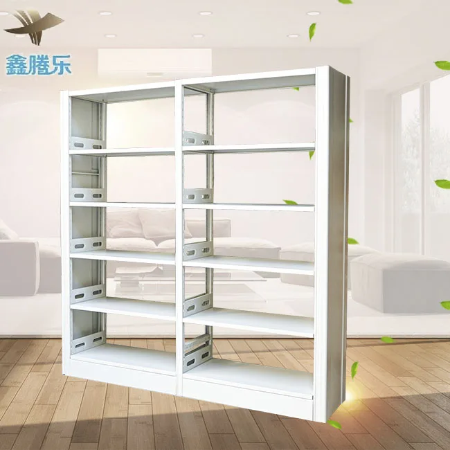 Modern Single-Sided Iron Stand Bookcase Single-Sided Steel Bookshelf for Library Office Hotel School Bedroom-Outdoor Application