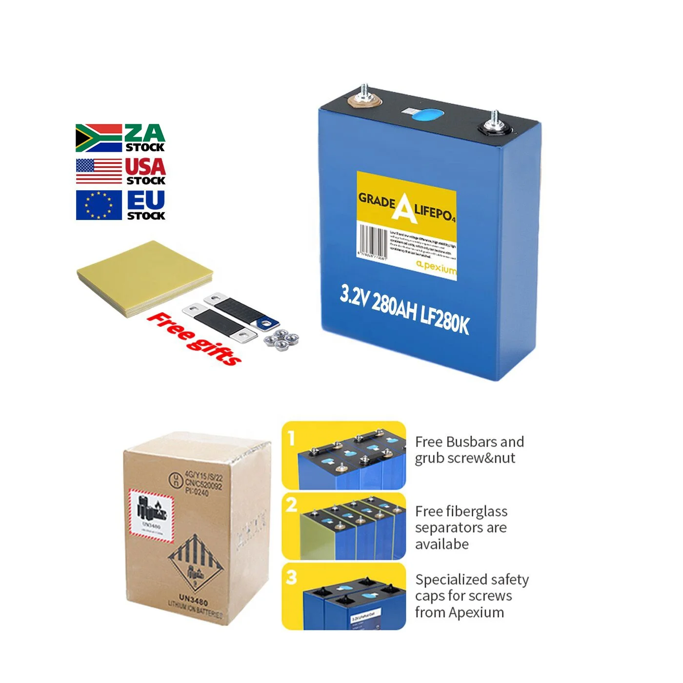 Europe A Grade 8000Cycles Lf280k 3.2v 280Ah Lifepo4 Cell Grade A 3.2V Catl 200ah 320ah 280ah Lifepo4 Akku Lithium Ion Batteries