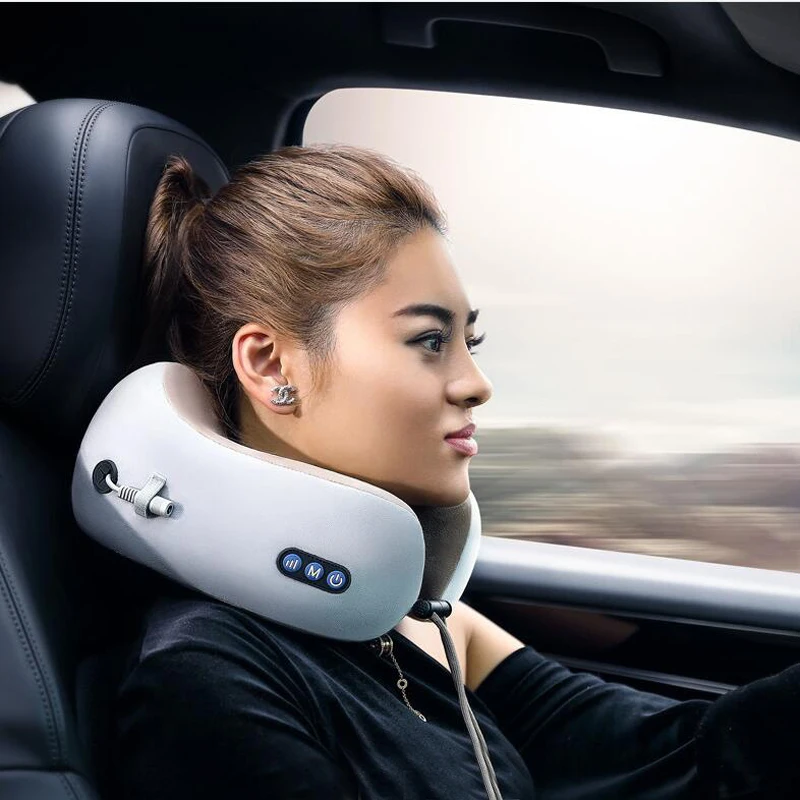 Новая U-образная массажная подушка, массажер для плеч и шеи, массаж шейных позвонков, защита для шеи автомобиля 82