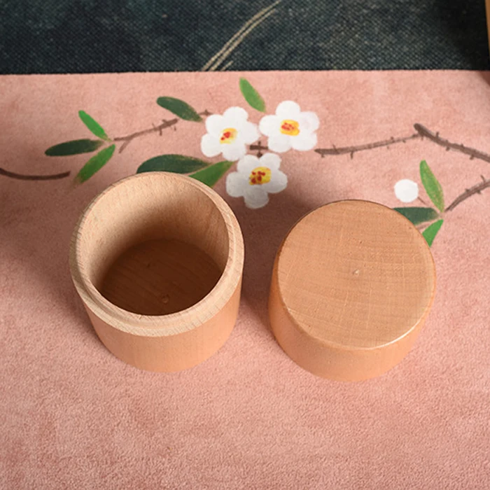  Fancy Round wood lid cylinder boxes tube packaging paper for tea coffee bamboo box round