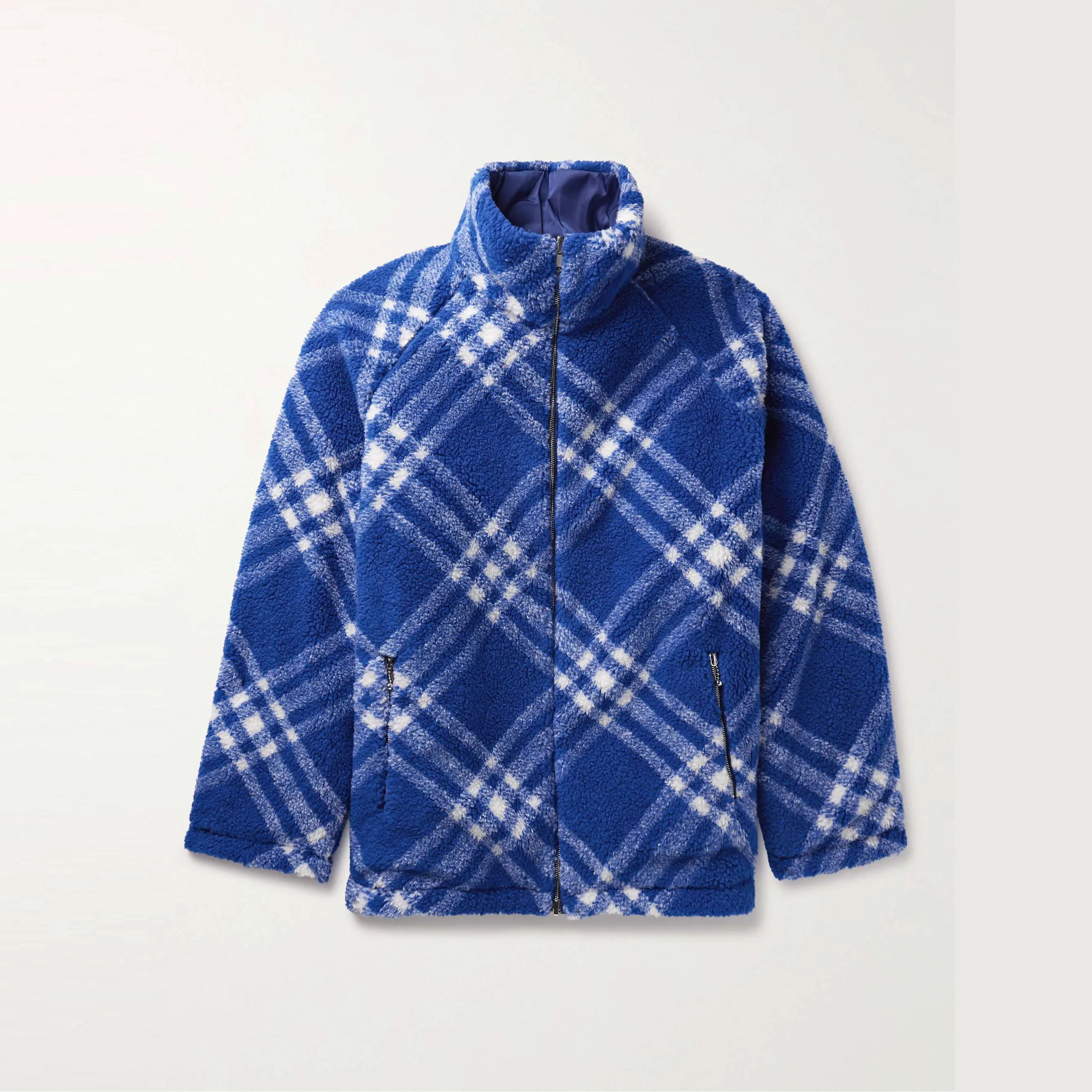 Unisex Streetwear Custom Embroidery Logo Patchwork Jacket Heavyweight Zip Up Winter Fleece Jacket Men