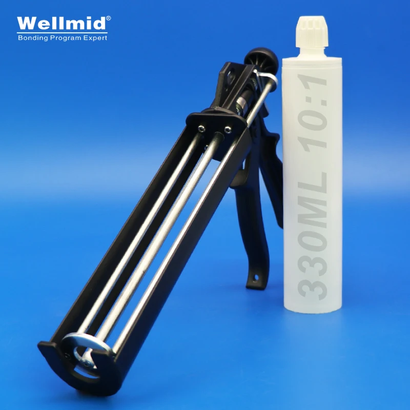 Manual Gun For 330ml 10:1 AB Concentric Circles Cartridges and 300ml Syringe Barrel Dispenser Loctite ARALDITE 3M Metal Glue Gun