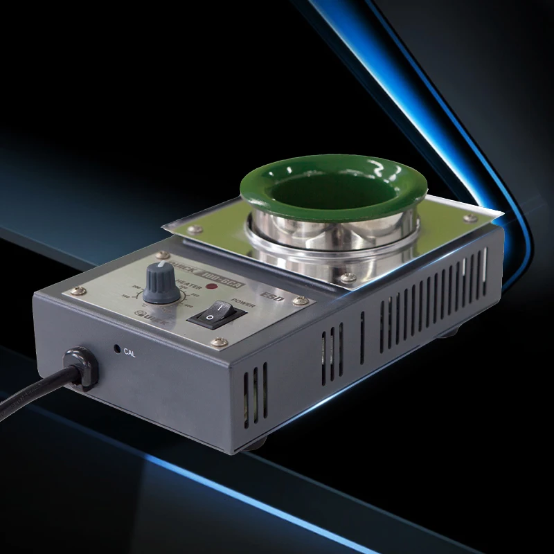 Quick 100-6CA mini wave soldering pot 400w lead free desoldering tool high temp resistant solder bar tinning pot