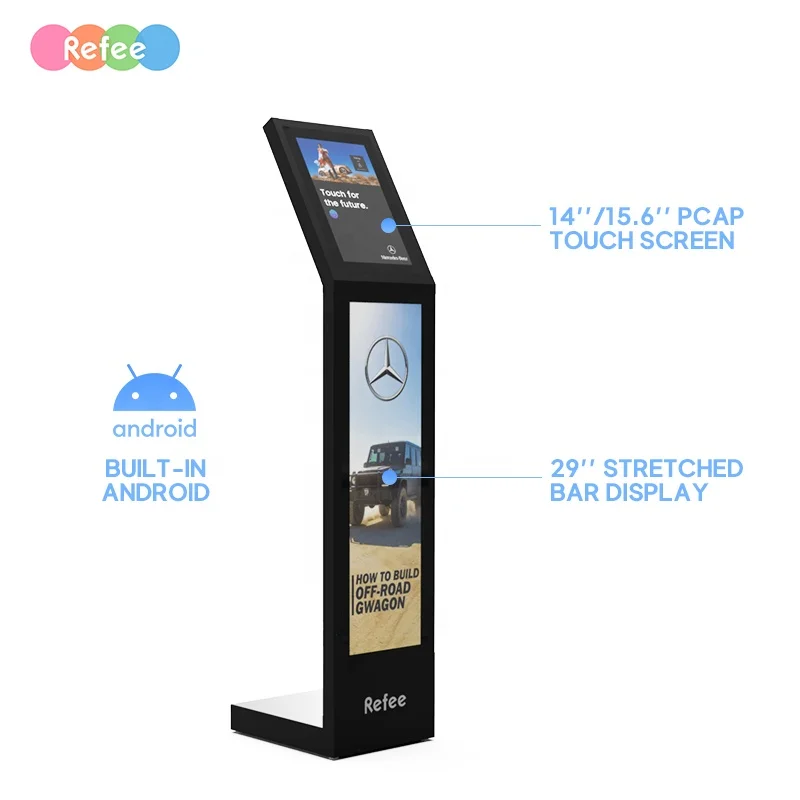 Free CMS LCD advertising player Smart Digital Picture Frame android LCD Wide screens stretch bar