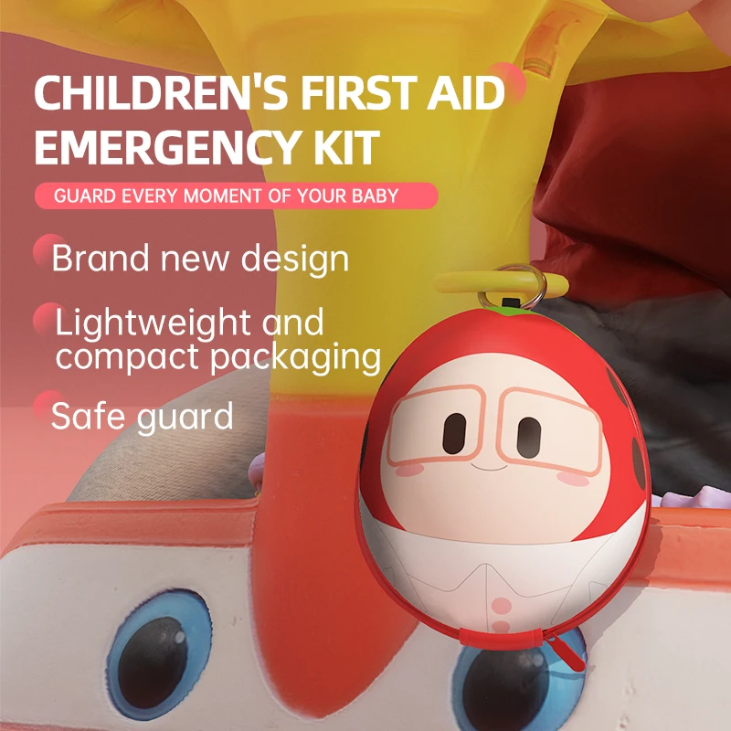 Kid mini school baby pocket gift 8pcs Kids Children canton first aid kit medical emergency kits red color trade for kids