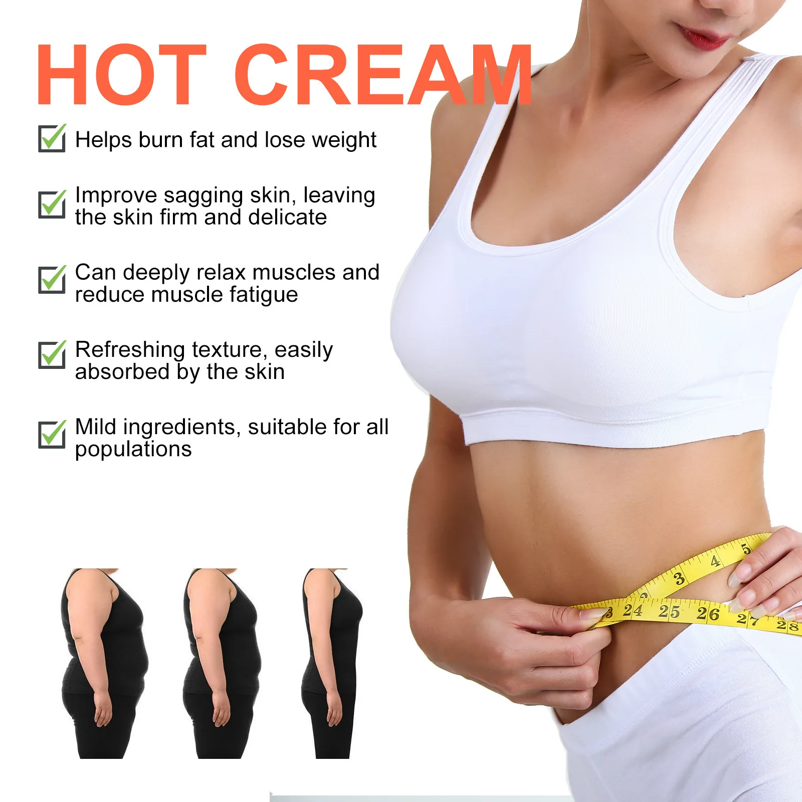 OCEAURA оптовая продажа OEM гель для похудения сжигания жира на животе органический лосьон имбирь крем