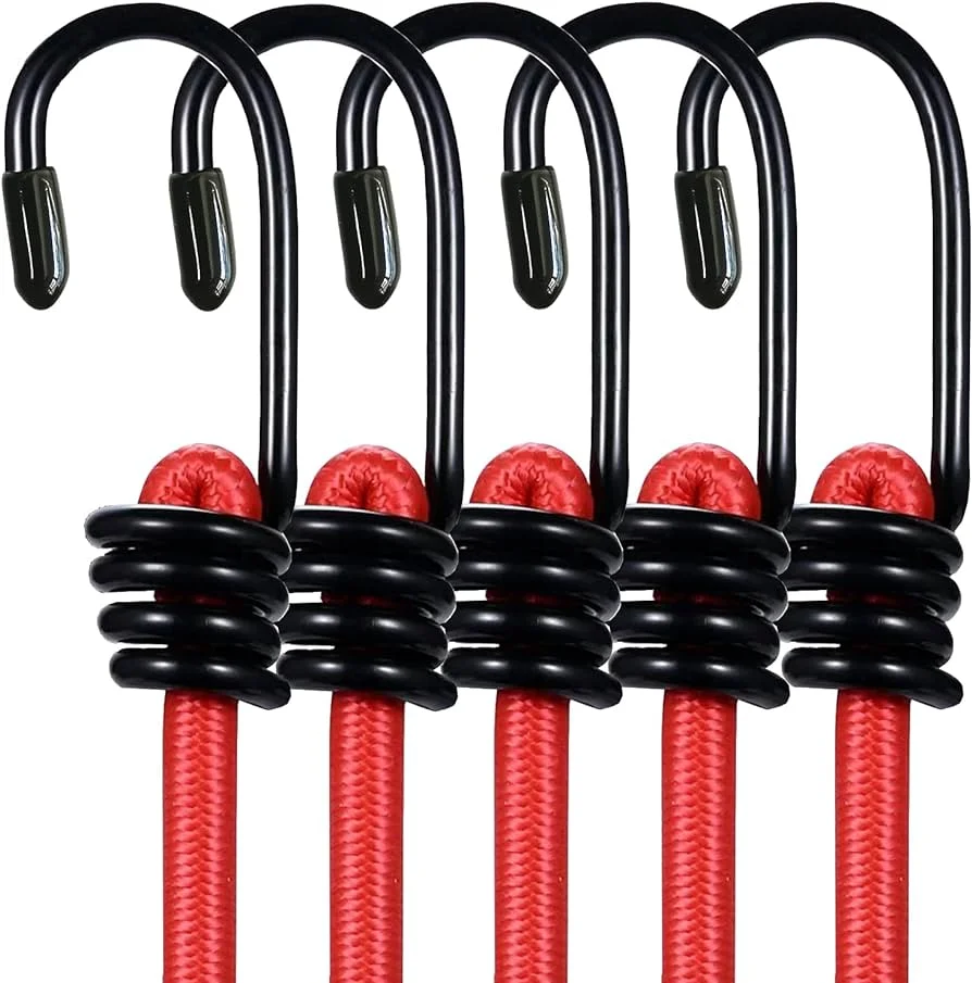 QD Bungee Cord Adjustable Hook Ends Durable Adjustable Swimming Bungee Cords Swimming Heavy Duty Bungee Cords With Hooks 24In