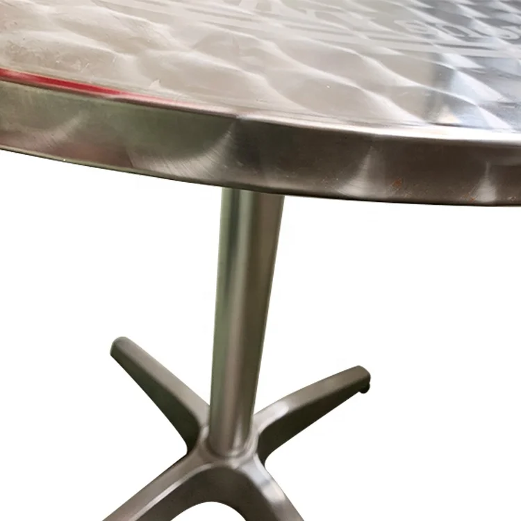 Wholesale manufacturing Thick solid material Aluminium picnic garden outdoor stainless dining leisure table