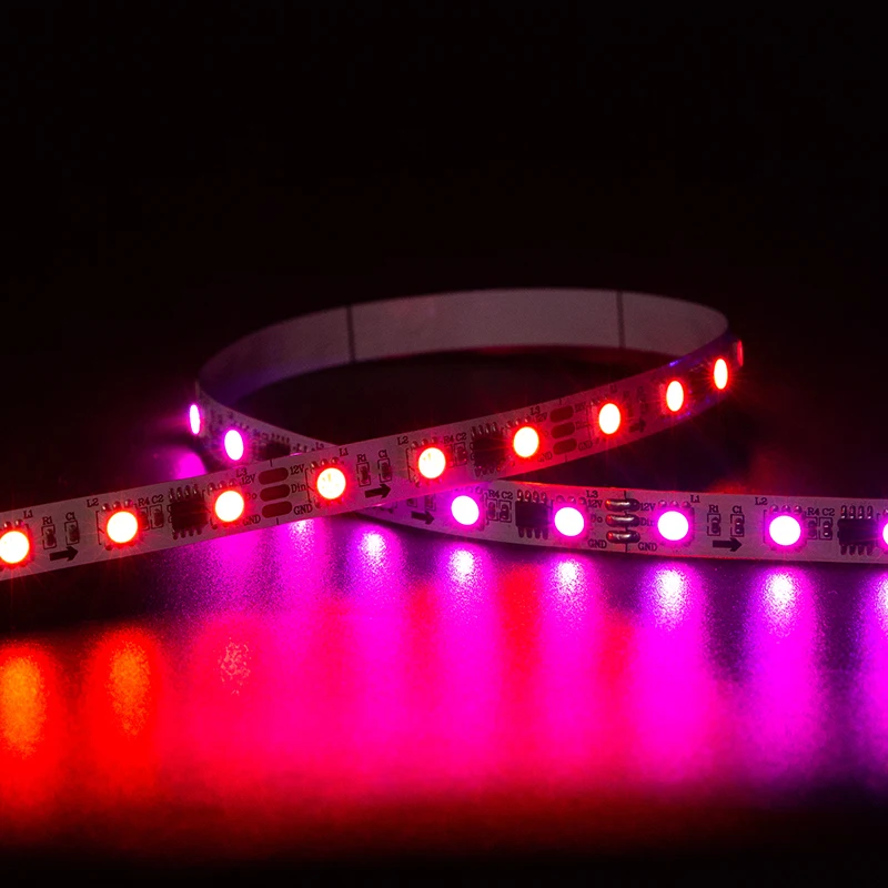 Wholesale 12V magic color led flex pixel strip addressable rgb led strip ws2811 IC smart strip light